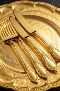Stainless steel <b>cutlery</b> <b>set</b> silver finished, crafted with royal elegance to turn every dining table into a palace of luxury - Product Image 4