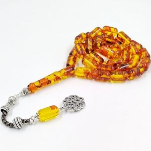 ระหว่างการสวดมนตร์เครื่องประดับลูกประคำสีเทอร์ควอยซ์ที่ออกแบบด้วยลูกปัดเรซินธรรมชาติหินหลักเพชรสำหรับอิสลาม - Product Image 3