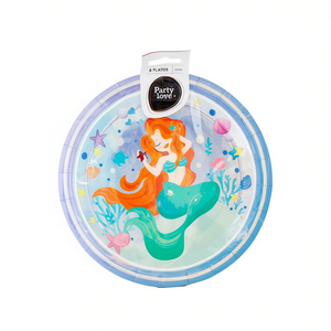 Platos de Papel con Diseño de Sirena para Fiestas, 23 cm, 8 Piezas, Vajilla Desechable para Fiestas - Product Image 2