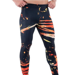 Hot New Sale Wholesale Full Sublimation Sportswear Mens Boy Compression <b>Leggings</b> Breathable Cotton/Bamboo Custom Colors Logo - Product Image 2