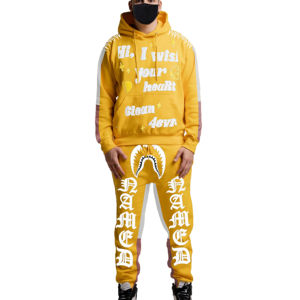 Vente en gros de survêtements légers pour hommes par le fabricant pakistanais 100% coton bouffant impression nouveau style à capuche grande taille pour l'hiver - Product Image 1