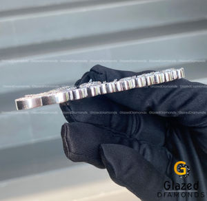 Nouveau Modish entièrement glacé personnalisé lettre Hip Hop pendentif rond brillant laboratoire cultivé VVs clarté pendentif en argent Sterling 925 - Product Image 5