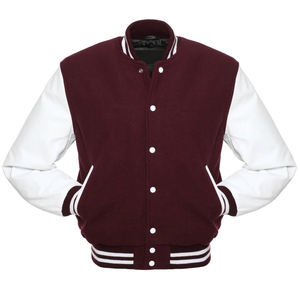 Chaqueta de béisbol universitaria de alta calidad para hombre, abrigo universitario de invierno con logotipo personalizado y mangas de piel de vaca, estilo Formal - Product Image 1