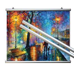 Rail de fixation en aluminium au design moderne pour affiches, 50 cm (paire), pour fixation murale - Product Image 1