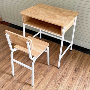 Conjunto de Escritorio y Silla Escolar de Diseño Moderno BGHS002 con Patas de Hierro Ajustables y Estructura de Madera de Caucho para Uso en el Aula - Product Image 6