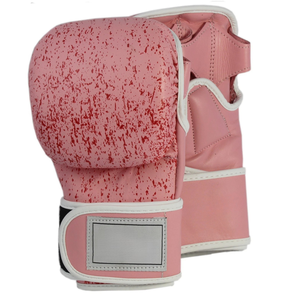 Gants de boxe en PU rose à motif gouttelettes avec fermeture Velcro pour arts martiaux, usage unisexe adulte - Product Image 1