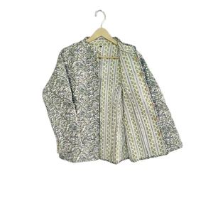 Chaqueta Unisex de algodón 100% acolchada con estilo, bloque de mano estampado Floral, diseño Reversible, botón transpirable de longitud corta - Product Image 1