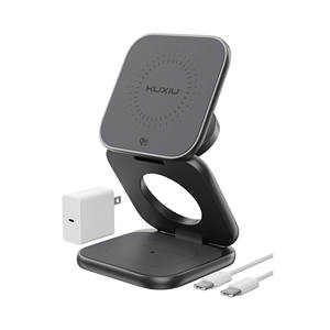 Support de charge sans fil  Fast2-en-1 Charge magnétique Station de charge magnétique pour iPhone, AirPods et montre intelligente - Product Image 6