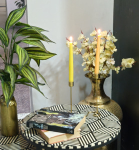 Portavelas de base doble con curvas de hierro moderno hecho a mano, decoración de mesa sostenible, soporte de vela entrelazado para decoración del hogar - Product Image 3