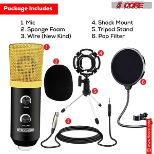 5Core Recording <b>Microphone</b> Podcast Bundle Professional <b>Condenser</b> Cardioid Mic Kit w Boom Arm - Product Image 6