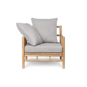 Modern Outdoor Teak <b>Wood</b> Frame <b>Arm</b> <b>Chair</b> with Water Resistance Cushion for Hotel Resort Patio Furniture OEM Factory - Product Image 2