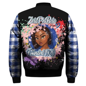 Veste en satin Zeta Phi Beta pour femmes, vêtements grecs de 1920, vêtements de sororité ZPB, broderie bleue et blanche, vêtements de sport de qualité supérieure - Product Image 2