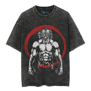 T-shirt délavé à l'acide pour hommes en gros Streetwear Hip Hop Stone wash 100% coton t-shirts avec logo personnaliser t-shirt vintage surdimensionné - Product Image 6
