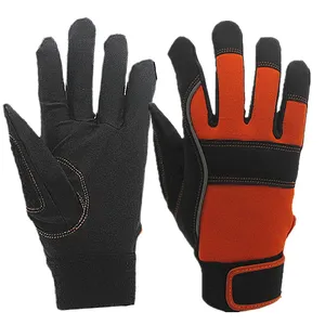 Guantes de construcción de cuero sintético personalizados Ropa de seguridad resistente a impactos mecánicos - Product Image 1