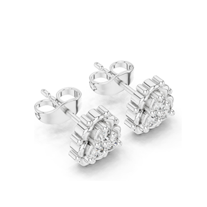 Boucles d'oreilles en grappe de diamants, clarté VVS-VS, or 18 carats, 14 carats, 10 carats et argent 925, or rose, or jaune, or blanc - Product Image 4