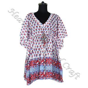 Vestido de noche africano para mujer, vestidos étnicos, vestidos caftán cortos para mujer, KFCS087, el mejor vestido de mujer con estampado de bloque de mano - Product Image 2