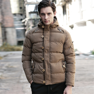 Chaqueta de Plumón Personalizada al por Mayor para Hombre, Abrigos de Invierno de Diseño con Cuello Alto para Hombre - Product Image 1
