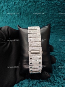 High Quality Handmade Iced VVS Moissanite Diamond <b>Watch</b> Square Stainless Steel Automatic Movement Glass Dial Fashion Style - Product Image 5