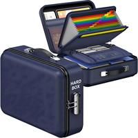 Nouveau produit Boîte de rangement ignifuge en EVA rigide Bleu foncé Boîte de rangement ignifuge pour documents Sac de rangement portable à main Sac de classement