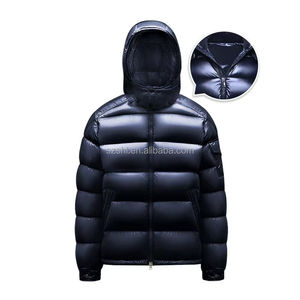 Manteau long matelassé à capuche pour homme avec logo personnalisé pour l'hiver - Product Image 1