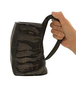 Taza para beber cerveza, hidromiel y cerveza de la cerveza, hecha a mano con cuerno natural de búfalo, estilo vikingo. - Product Image 4