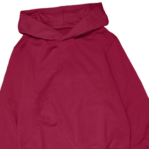 เสื้อฮู้ดโอเวอร์ไซส์สีแดงเลือดหมู ผ้าฝ้ายฟลีซ แบบ unisex สวมใส่สบาย เหมาะสำหรับฤดูหนาว สไตล์ลำลอง สตรีทแวร์ ทรงหลวม ขายส่ง - Product Image 4