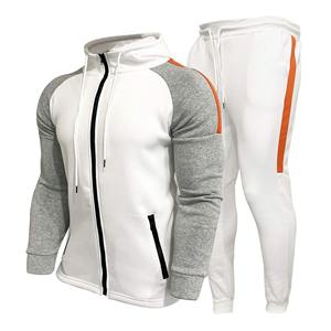 2023 nouveautés haute qualité sports d'hiver survêtements à manches longues Full-Zip Cardigan couleur contraste 100% coton respirant - Product Image 3