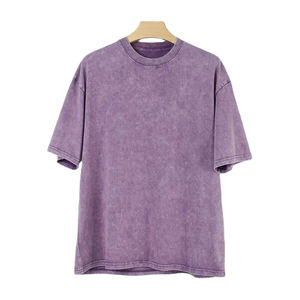 เสื้อยืดผู้ชายผ้าฝ้าย100% วินเทจคุณภาพสูงซักด้วยหินไหล่ตกสไตล์ฮิปฮอป - Product Image 5