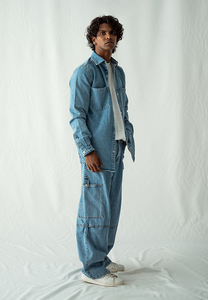 เสื้อเชิ้ตเดนิมสำหรับผู้ชายเสื้อยีนส์แนวลำลองมีลายปักคลาสสิกเสื้อยีนส์แฟชั่นสไตล์สุดสัปดาห์สำหรับผู้ชาย - Product Image 4