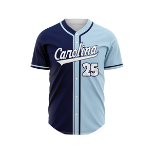 Maillots de baseball imprimés par sublimation à col en V et boutons, faible MOQ, avec nom et numéro d'équipe en twill, maillots d'entraînement personnalisés - Product Image 1