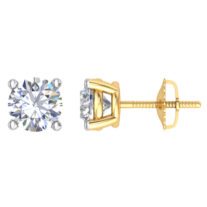 Super Qualité 2 Cts Lab Grown Diamant Boucles D'oreilles pour Femmes Or Blanc VS1 Clarté Brillant Coupe IGI Certifié Élégant Indien - Product Image 1