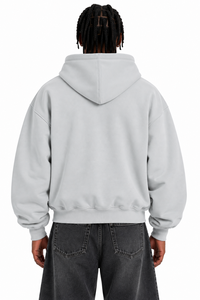 Sudadera con Capucha AURA para Hombre, Color Gris Claro, Cierre de Cremallera, Felpa, Corte Regular, para Otoño, 100% Algodón, 350g - Product Image 2