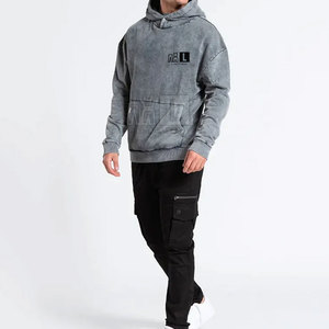 Sudadera con capucha de lavado ácido para hombre con el mejor diseño, ecológica, 100% algodón básico, temporada de invierno, cuello con capucha, patrón sólido - Product Image 4