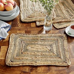 Handmade Natural Water Hyacinth Placemats Classic Style Dining Decor - Product Image 1