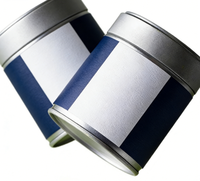 Petite boîte de conserve en fer blanc de qualité alimentaire 60*60 mm 60*68 mm, boîte d'emballage, bouchon à vis soudé, logo personnalisé accepté, 30g 50g Matcha