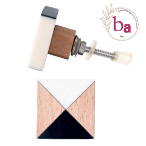 Boutons d'armoire en bois de résine carrés faits à la main et poignées de traction utilisation polyvalente pour armoires cuisines salons salles de bains bureaux à domicile - Product Image 1