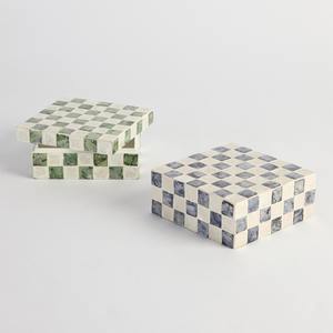 Joyero de nácar de diseño de lujo hecho a mano mosaico MOP conchas incrustaciones cajas precio de fábrica - Product Image 3