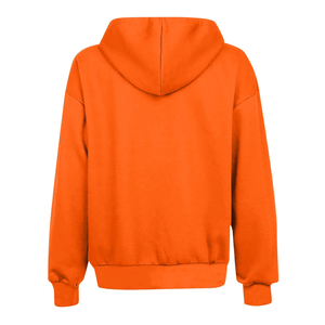 Sudaderas con capucha sólidas de lana para mujer a la moda, bolsillos con cordón de manga larga, sudaderas holgadas con cremallera en blanco para mujer - Product Image 3