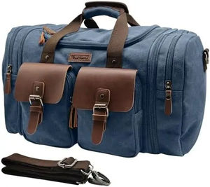 New Male Female Travel Bags Large Capacity <b>Canvas</b> Bag Men Fitness Sports Training Handbag with Shoes Pocket <b>Blue</b> Shoulder Bags - Product Image 2