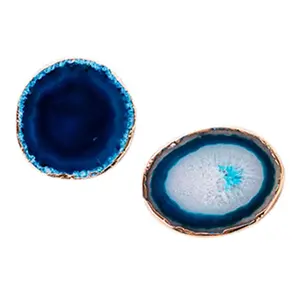 Wholesale European Style <b>Coasters</b> Blue Agate Natural Stone Mats Pad OEM Agate <b>Coaster</b> for Cup Holders - Product Image 6