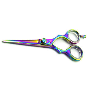 Barber Hairdressing Stainless Steel Scissors 5.5 Inch Serrated <b>Edge</b> Multi Color DIY Professional Salon Cutting Shears - Product Image 2