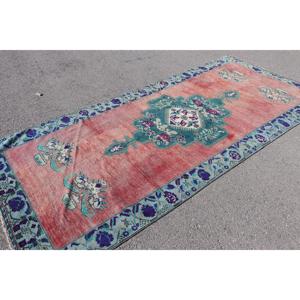 พรมวินเทจตุรกี ขนาด 4.5x10.3 ฟุต พรมสีแดงขนาดใหญ่ลายอิคัต - Product Image 4