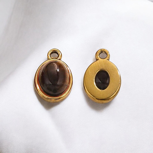 925 argent ovale oeil de tigre pierre précieuse pendentif à breloques-bijoux à breloques en plaqué or faits à la main-bijoux Offre Spéciale - Product Image 1