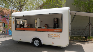 รถเข็นขายอาหารติดถนนรถเข็นขายอาหารเคลื่อนที่เคลื่อนที่ได้มีอุปกรณ์ครบครัน - Product Image 2