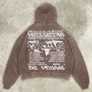 Sweat à capuche court de style urbain 'Move Silence' en coton doux imprimé graphique en détresse confortable manches courtes brodé tricoté - Product Image 1