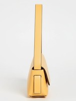 Sac à bandoulière asymétrique en cuir véritable jaune beurre, style vintage, minimaliste, avec rabat, fermeture éclair et deux sangles, 7 pouces
