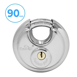 Lucchetto Circolare in Acciaio Inox da 90mm con Chiave, Funzione Impermeabile, Cilindro in Ottone, Materiale in Ferro, Dimensione 70mm - Product Image 3