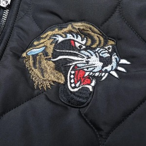 Chaqueta Bomber Acolchada con Bordado de Tigre para Hombre, Estilo Urbano, Secado Rápido, Transpirable, Cortavientos, Chaqueta Varsity de Invierno - Product Image 4