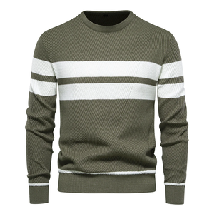 Pull en Coton Tricoté 100% pour Homme, Col Rond, Texture Chaude, Anti-Plis, Respirant, Style Polyvalent, Idéal pour la Superposition - Product Image 4