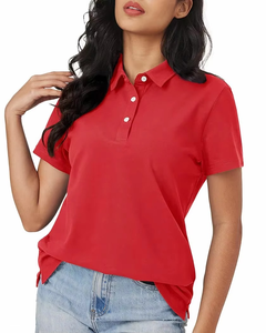 เสื้อโปโลเสื้อยืดแขนสั้นคอวีสำหรับผู้หญิงเสื้อโปโลผู้หญิงแฟชั่นกีฬากอล์ฟกลางแจ้งน้ำหนักเบา - Product Image 3